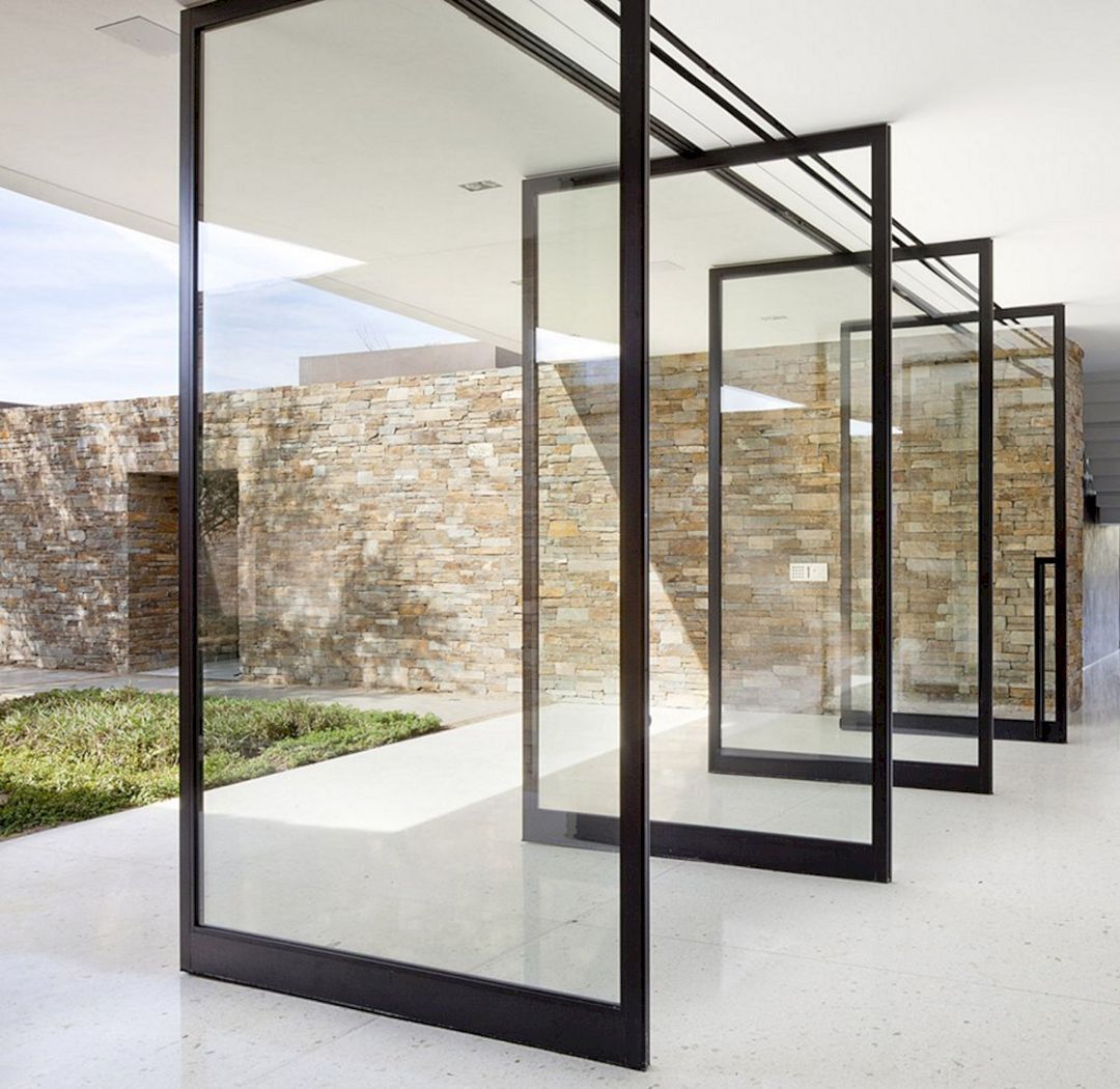 Frameless glass doors